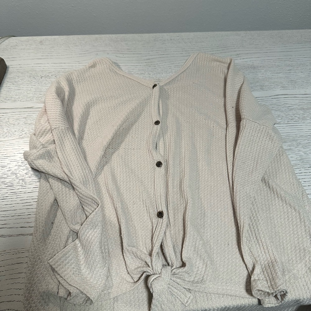 Women's Cream Button-Up Top